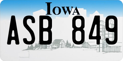 IA license plate ASB849