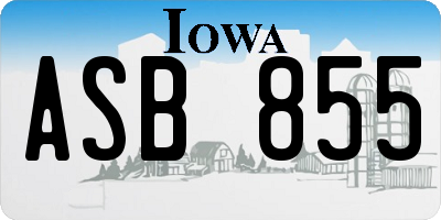 IA license plate ASB855