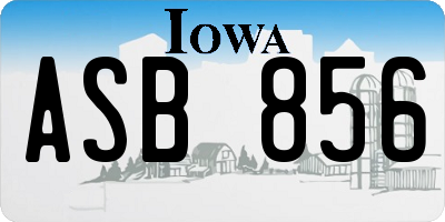IA license plate ASB856