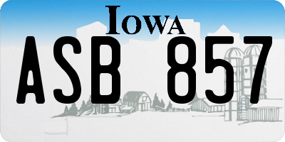 IA license plate ASB857