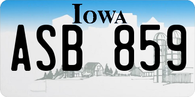 IA license plate ASB859
