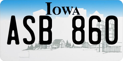 IA license plate ASB860
