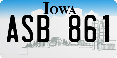 IA license plate ASB861