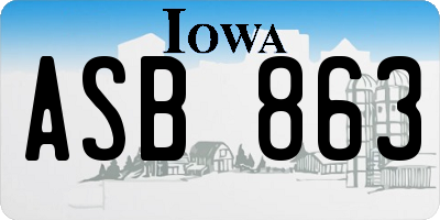 IA license plate ASB863