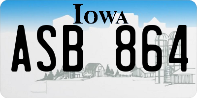 IA license plate ASB864