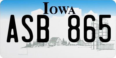 IA license plate ASB865