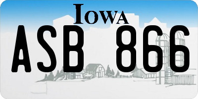 IA license plate ASB866