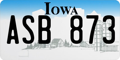 IA license plate ASB873
