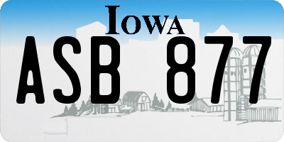 IA license plate ASB877