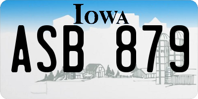 IA license plate ASB879