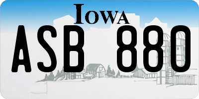 IA license plate ASB880
