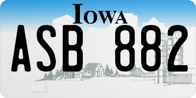 IA license plate ASB882