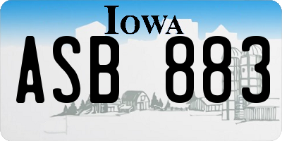 IA license plate ASB883