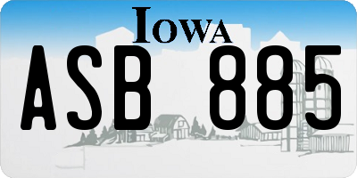 IA license plate ASB885
