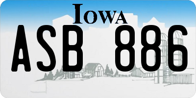 IA license plate ASB886