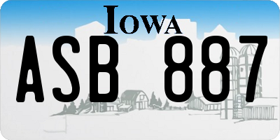 IA license plate ASB887
