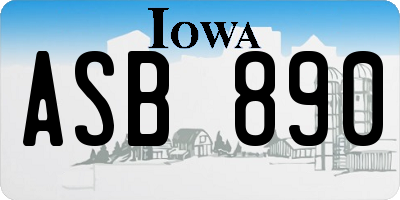 IA license plate ASB890