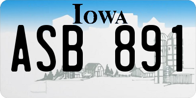 IA license plate ASB891
