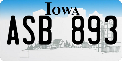 IA license plate ASB893