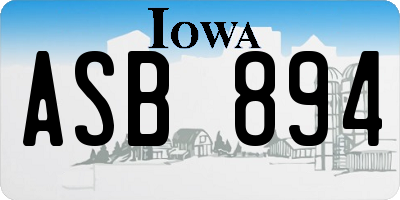 IA license plate ASB894