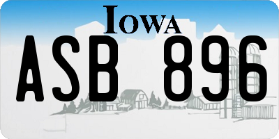 IA license plate ASB896
