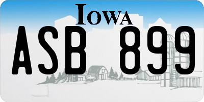 IA license plate ASB899