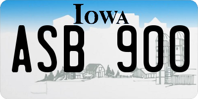 IA license plate ASB900