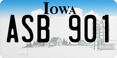 IA license plate ASB901