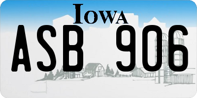 IA license plate ASB906