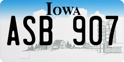 IA license plate ASB907