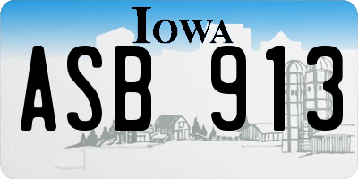 IA license plate ASB913