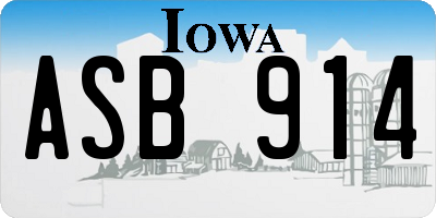 IA license plate ASB914
