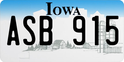 IA license plate ASB915