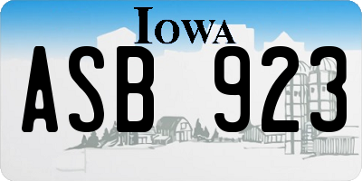 IA license plate ASB923
