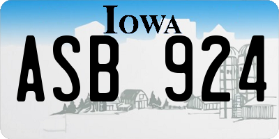 IA license plate ASB924