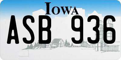 IA license plate ASB936