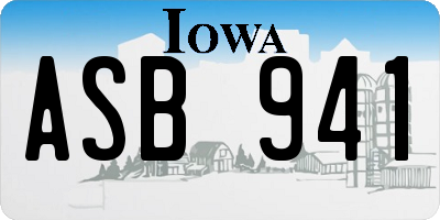 IA license plate ASB941