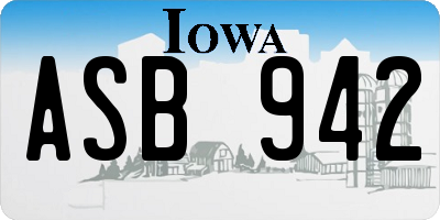 IA license plate ASB942