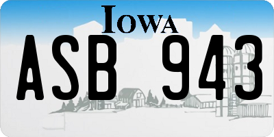 IA license plate ASB943