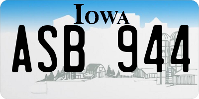 IA license plate ASB944