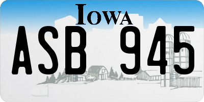 IA license plate ASB945