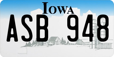 IA license plate ASB948