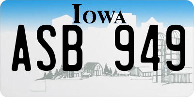 IA license plate ASB949