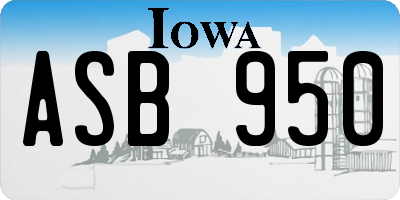 IA license plate ASB950