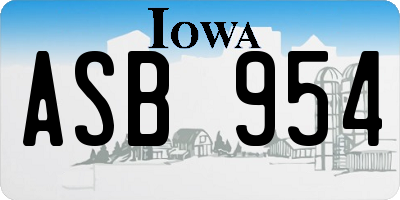 IA license plate ASB954