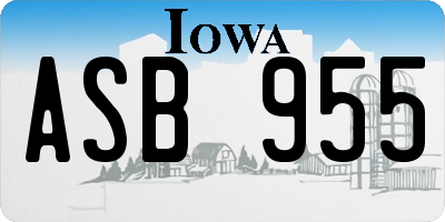 IA license plate ASB955