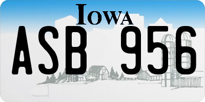 IA license plate ASB956