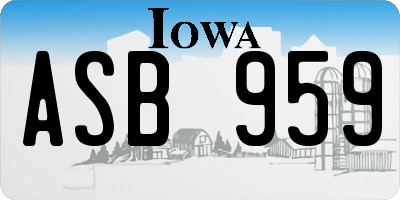 IA license plate ASB959