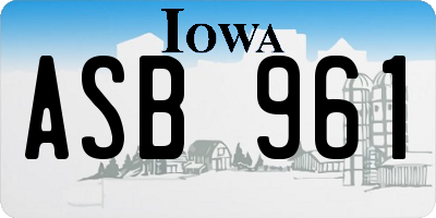 IA license plate ASB961