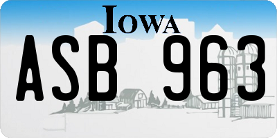 IA license plate ASB963